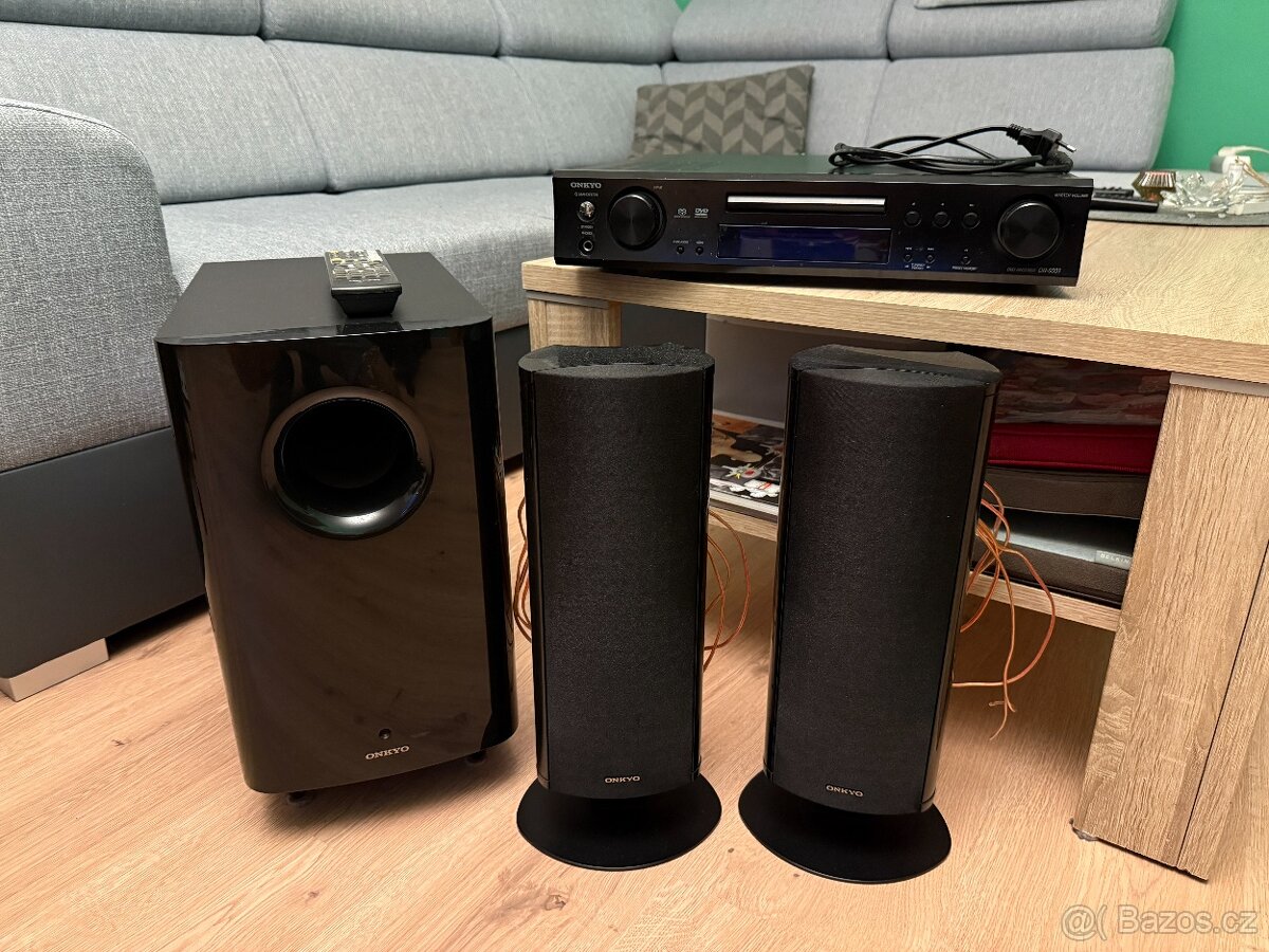 Domácí kino Onkyo 2.1 + zesilovač a dál. ovládání