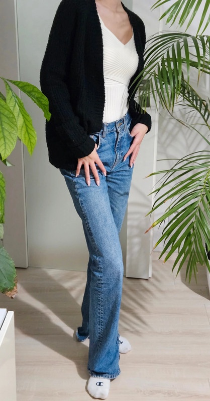 Černý svetr, kardigan vel s