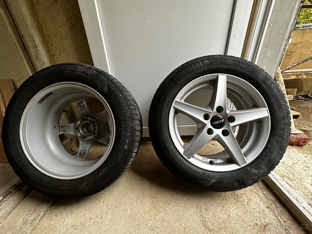 ALU kola 5x112 R16 na VW + zimní continental