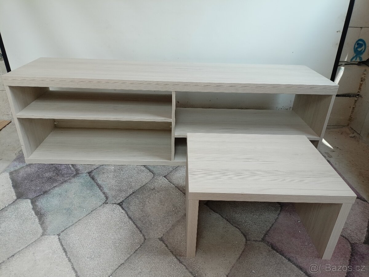 Bílý set TV skříň a stolek