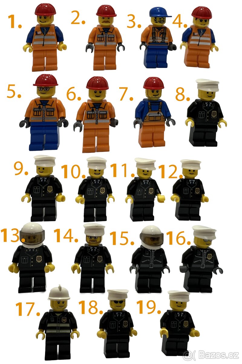 Lego minifigurky ze série LEGO CITY 1 - dělníci a policie