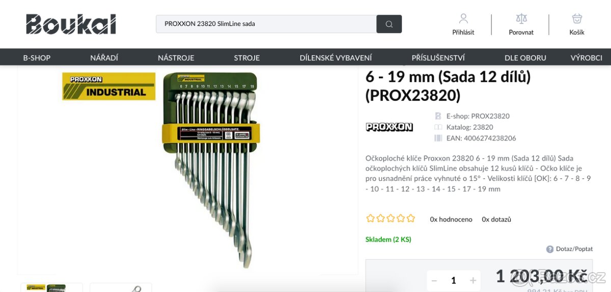 PROXXON 23820 SlimLine sada klíčů 12ks 6-19mm