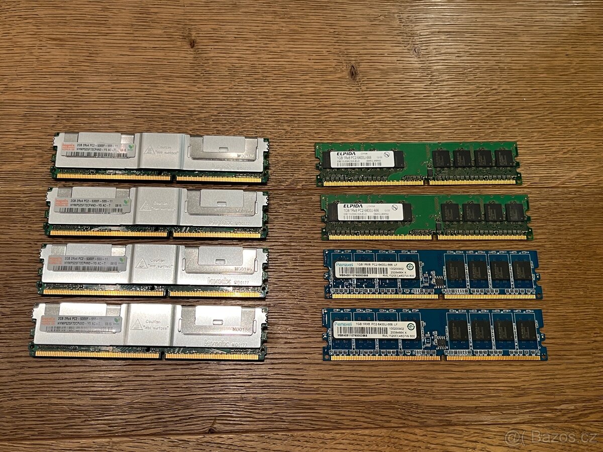 4x serverová paměť Hynix 2 GB 2Rx4 PC2-5300F DDR2 FB-DIMM