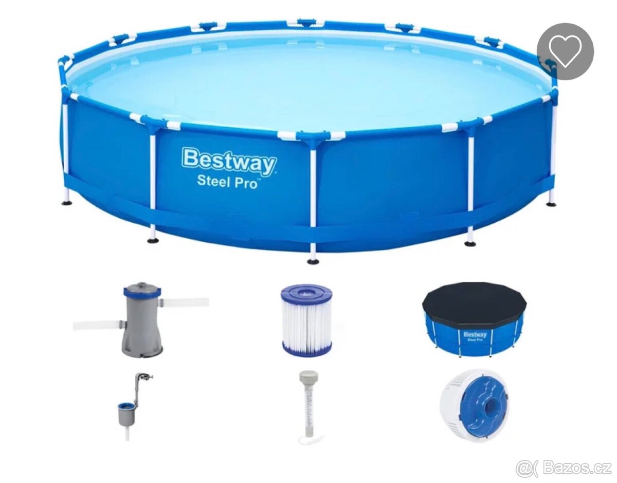Nerozdělaný, v záruce - Bazén Steel Pro, Ø 3,66 x 0,84 m