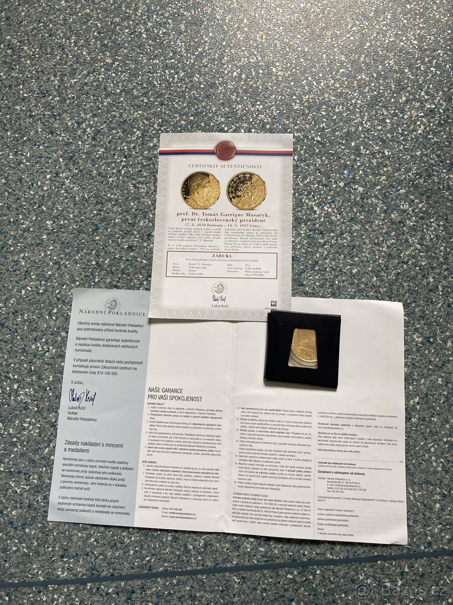 prodám medaili Masaryk