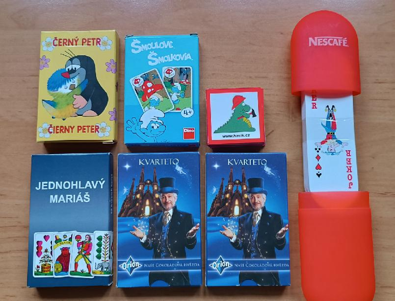 Černý Petr,karty,pexeso,kvarteto,nálepky