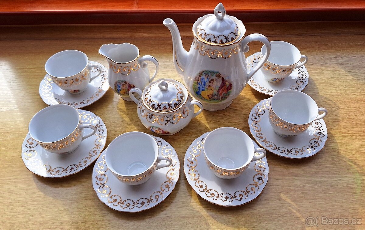 Luxusní porcelánová čajová souprava Bohemia Loučky