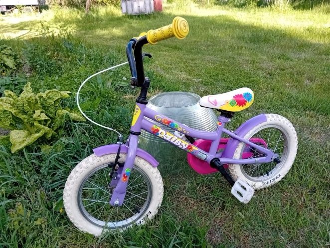 Dětské kolo Daisy 14 žlutá nebo fialová barva