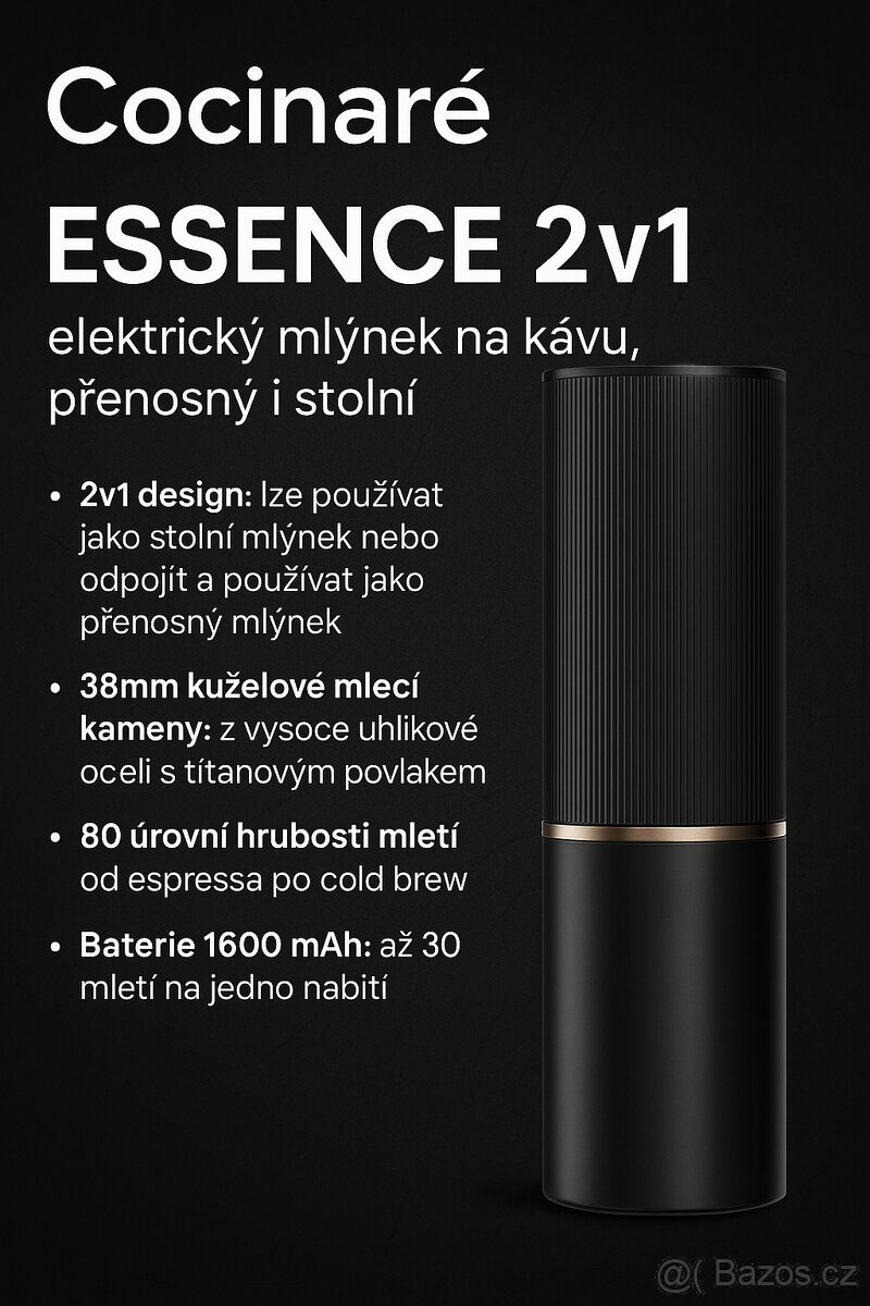 2v1 Elektrický mlýnek na kávu Cocinare