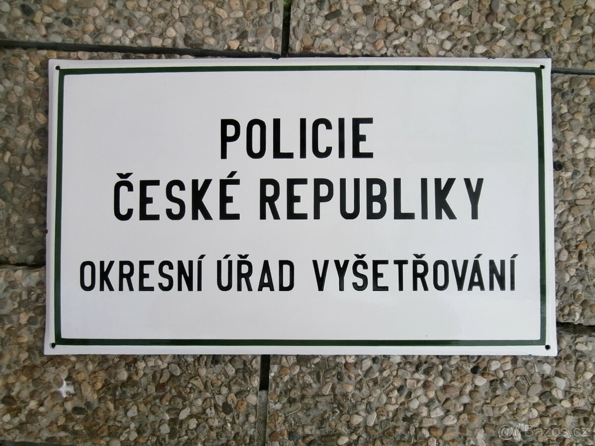 Cedule smaltovaná POLICIE s poštovným za 2.000 kč