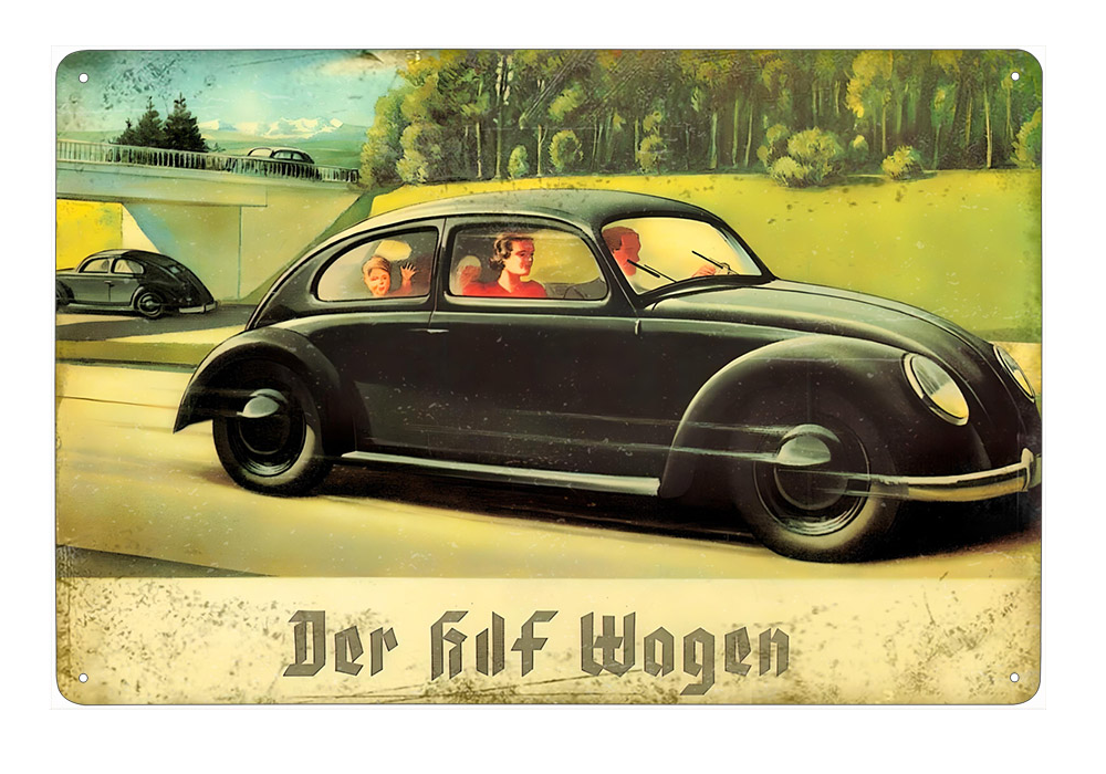 cedule plechová - Volkswagen KdF (VW Brouk) 1938