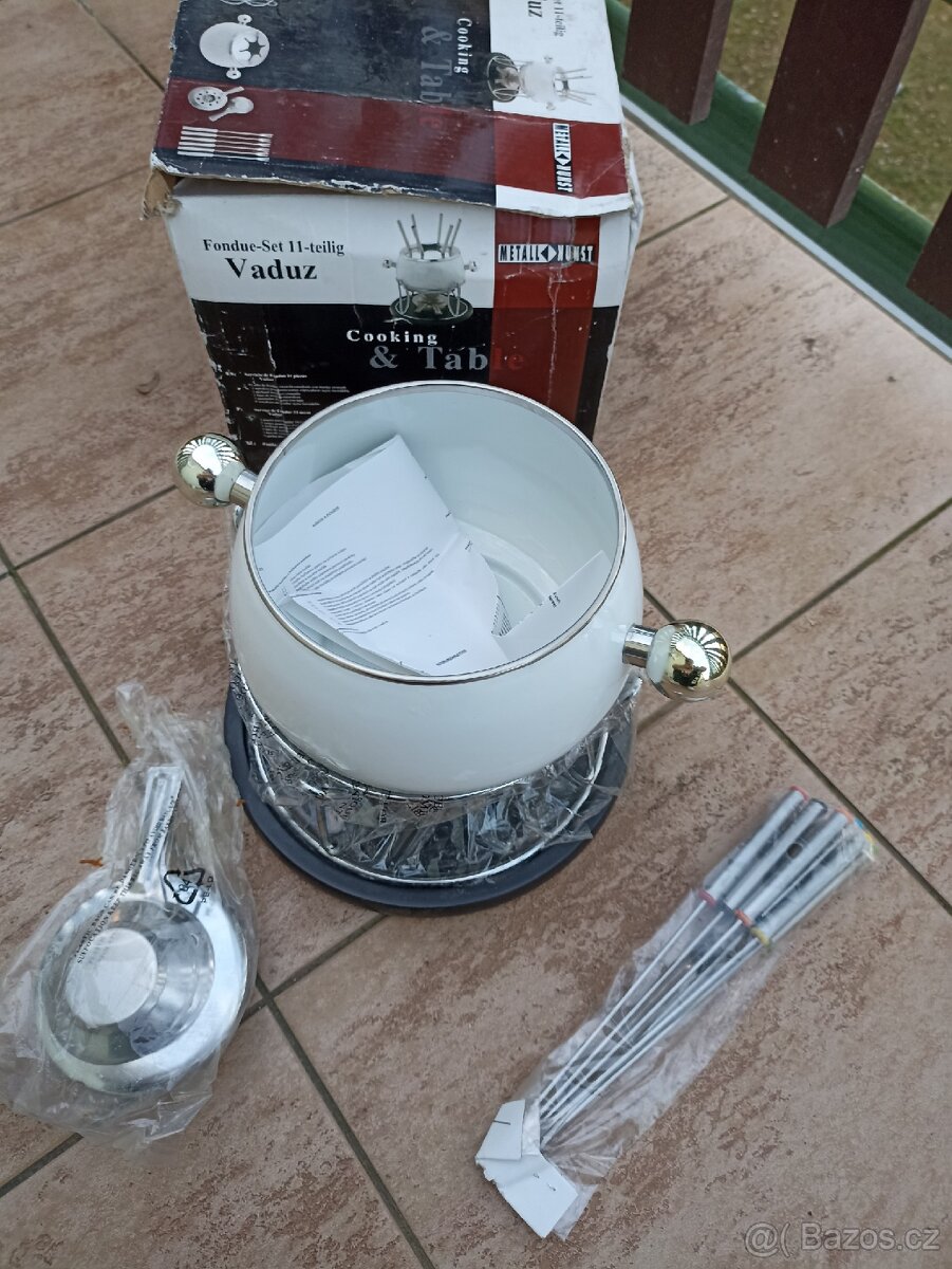 fondue set - kovová nádoba a příslušenství nezer