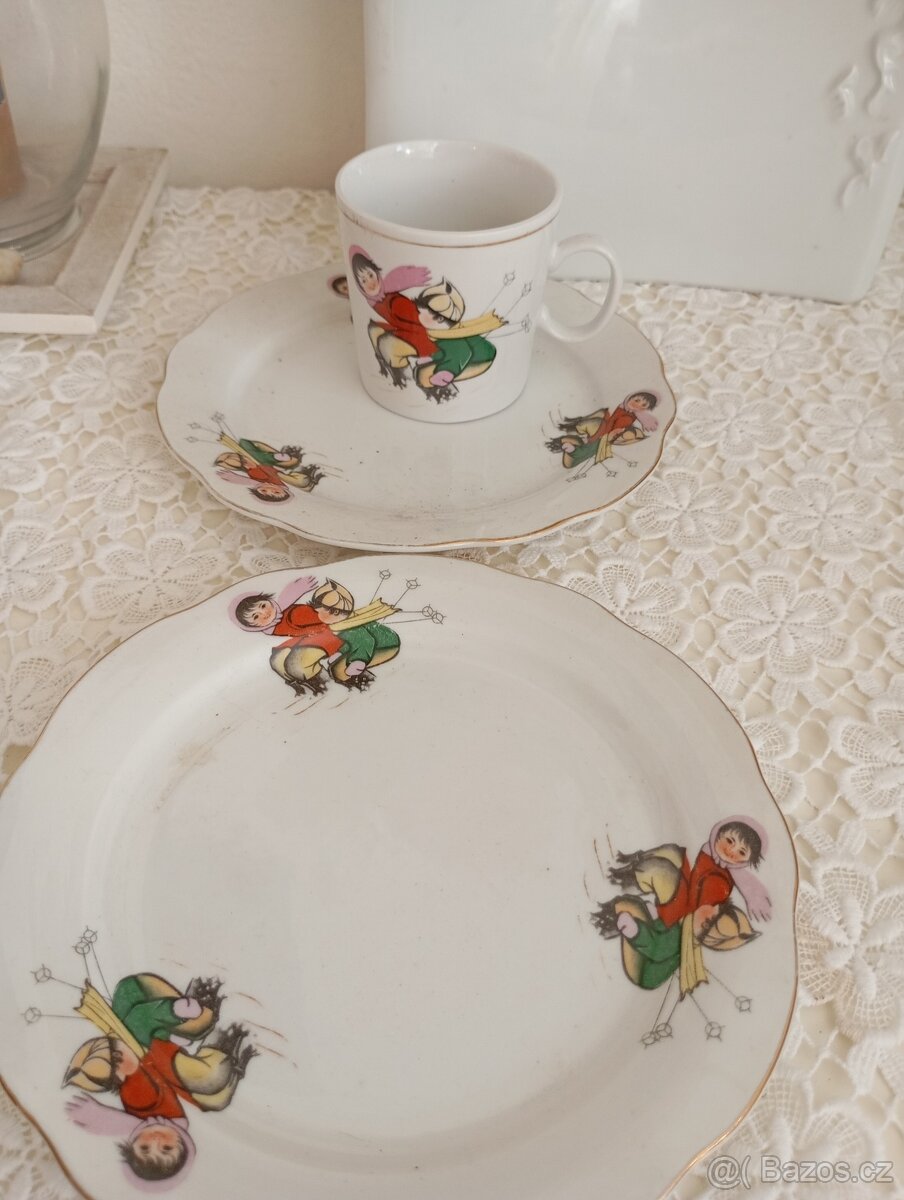 Retro dětský porcelán