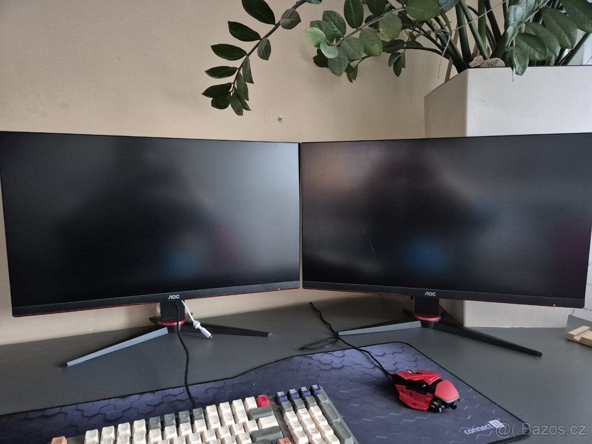 2x herní monitor 27" AOC Q27G2E/BK Gaming