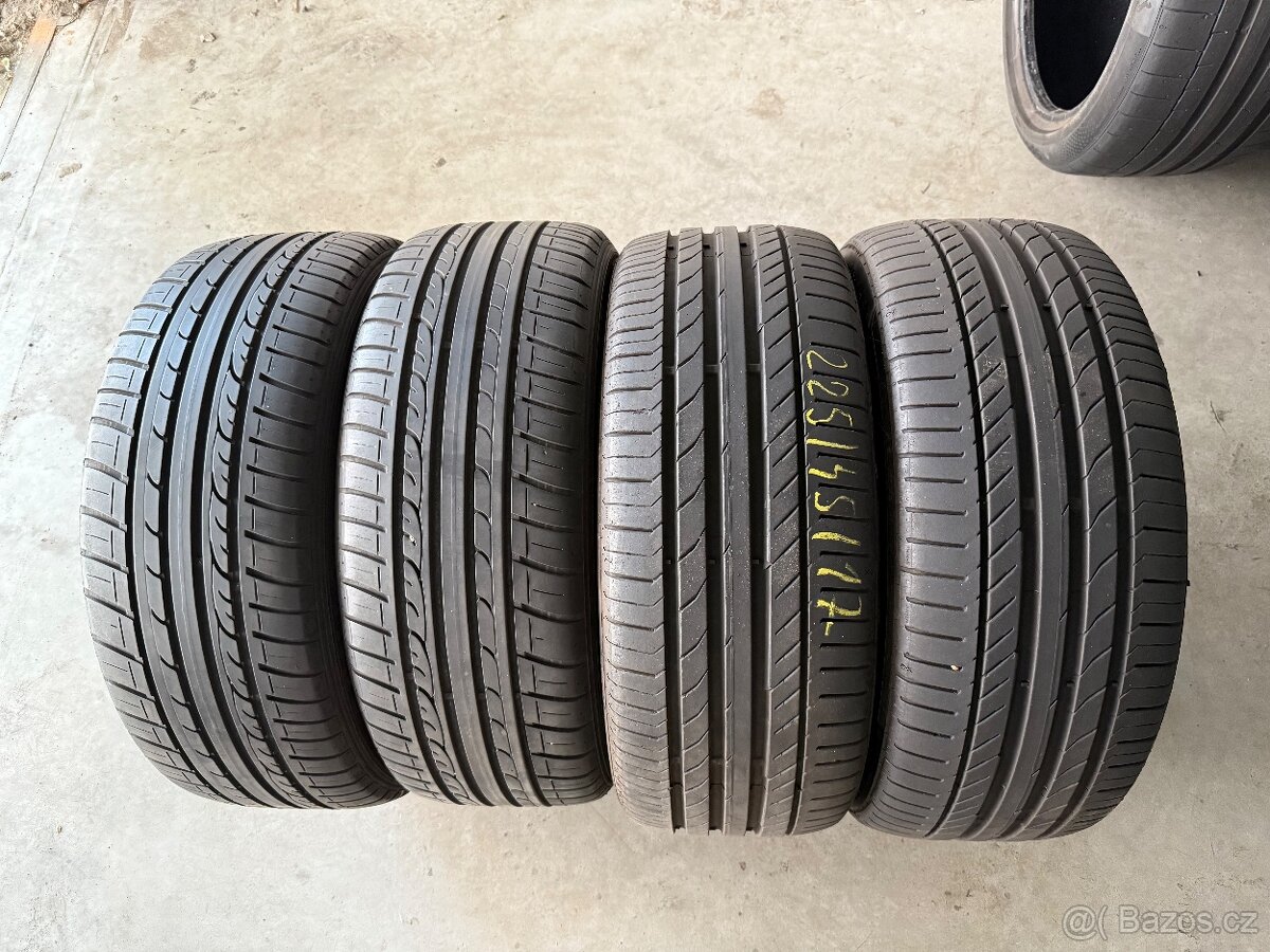 prodám letní pneumatiky 225/45/17 Dunlop a Continental