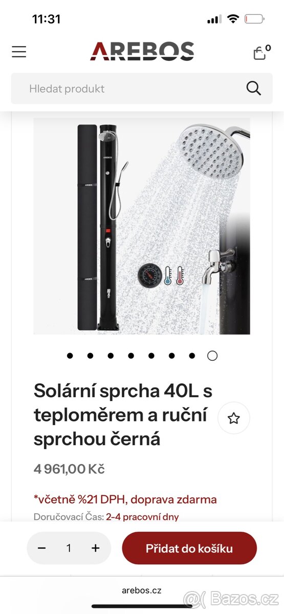 Solární sprcha 40L - nova nepouzita