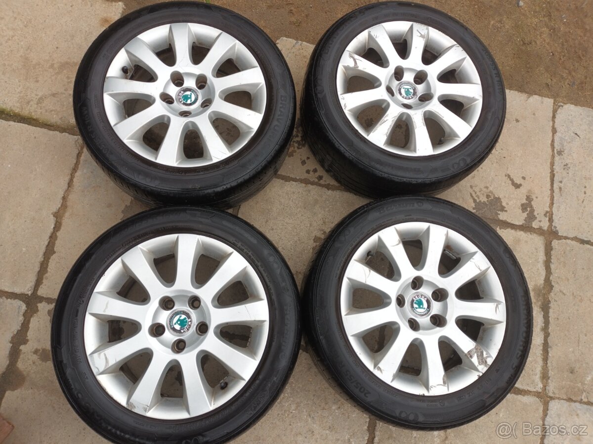 4ks Alu kola original Škoda 5x112 R16
