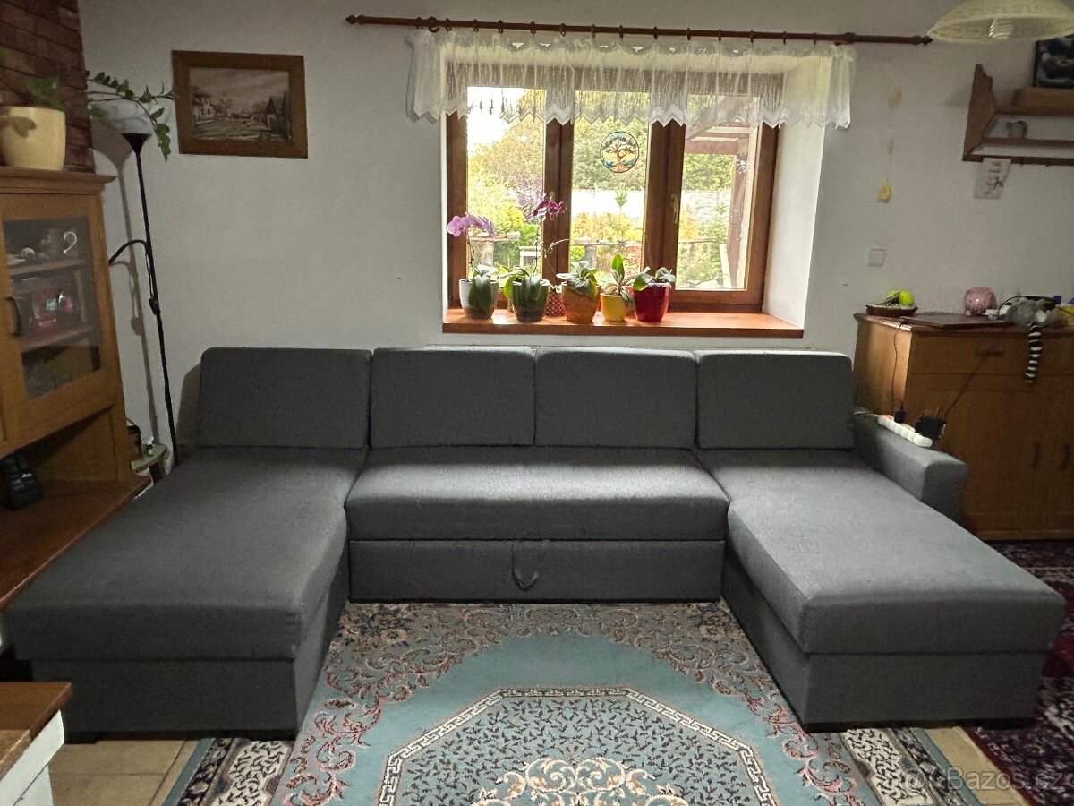 Gauč rozkládací rohový, tvar U
