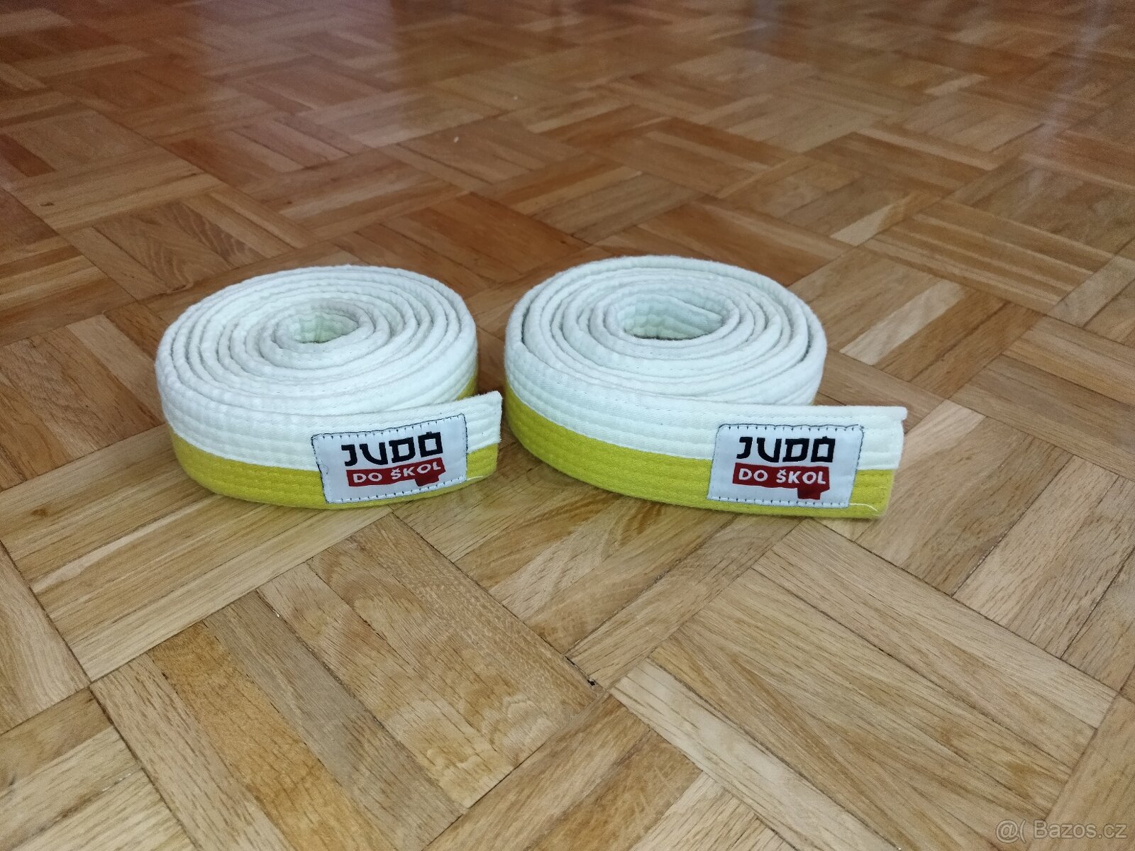 Pásek na kimono bílo žlutý