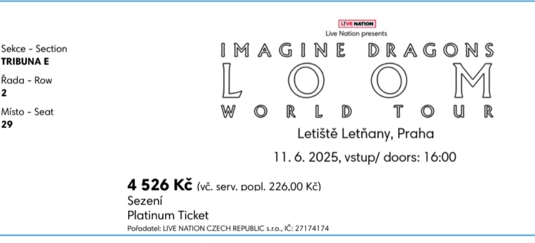 Imagine Dragons - 2ks za nákupní cenu