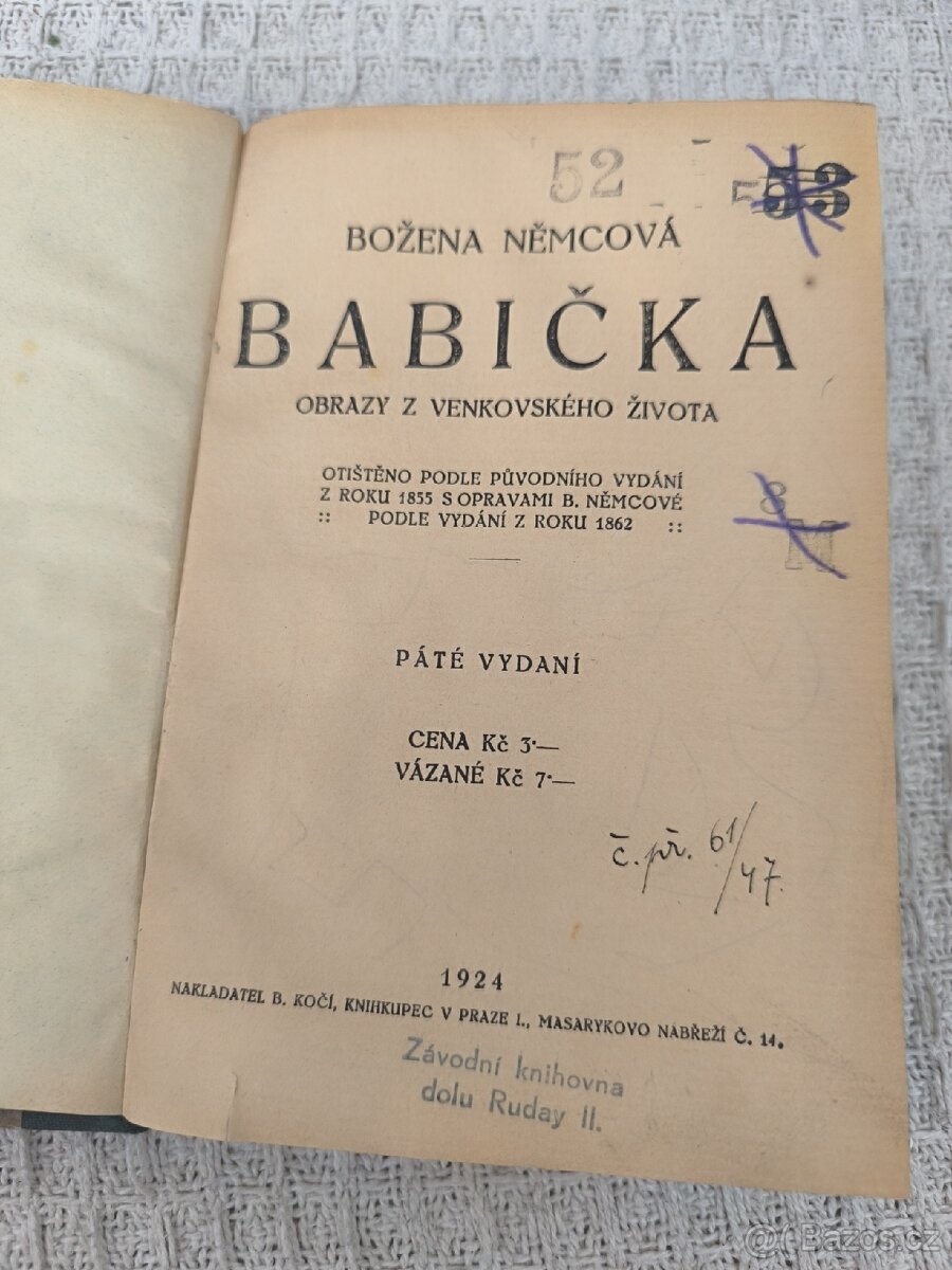 Stará kniha - Babička - Božena Němcová (1924)