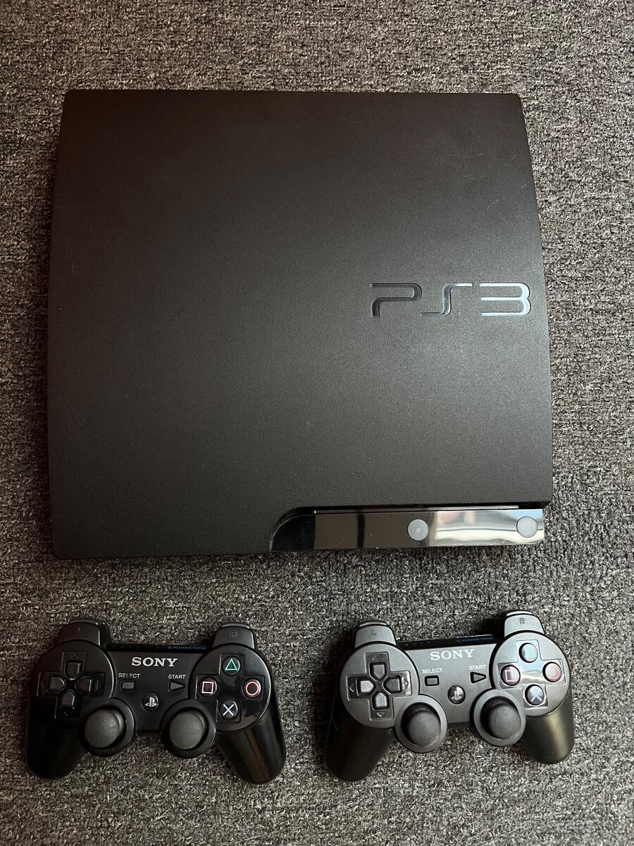 PLAYSTATION 3 SLIM, 500 GB + Hry a ovladače.