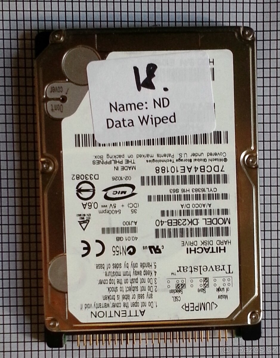 2.5" HDD PATA IDE 40GB - testovane