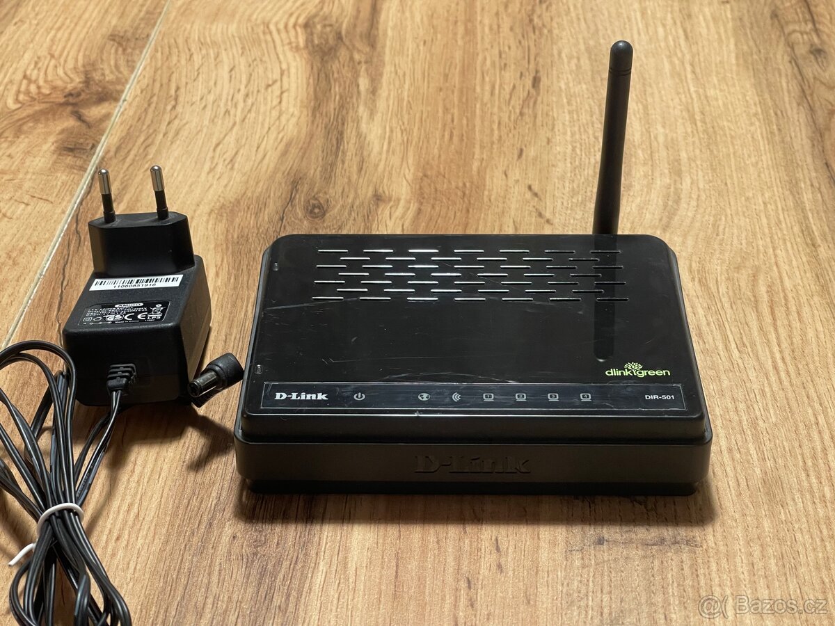 Wi-Fi router D-Link DIR-501 + napájecí adaptér