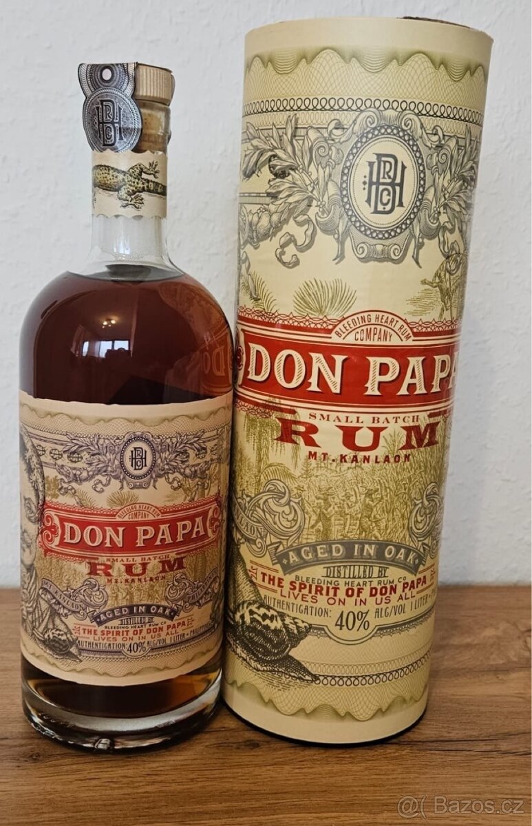 Don Papa 7y 1l 40% 1litr lahev vcetne tuby