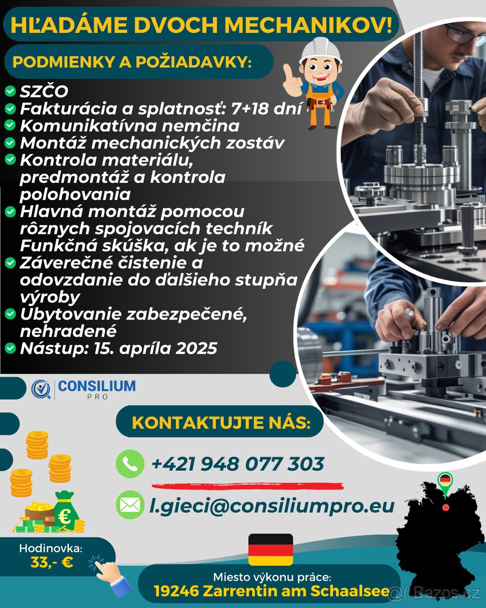 Hľadáme dvoch mechanikov.