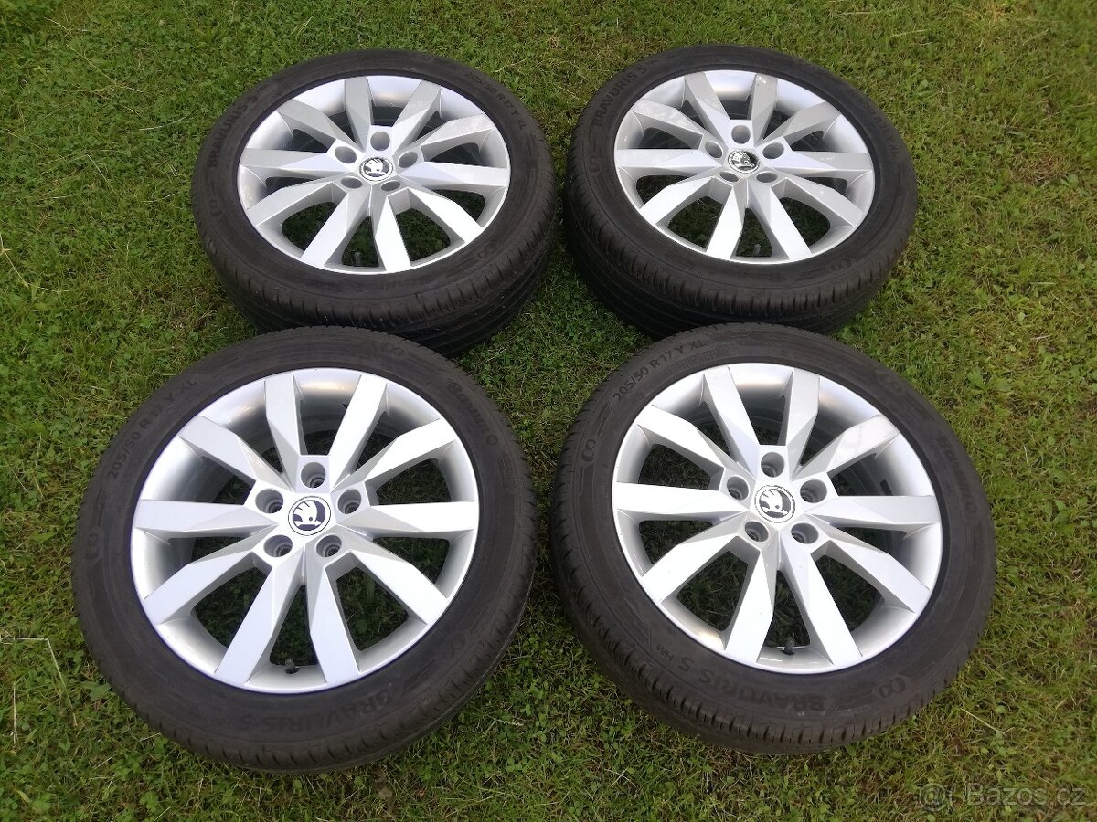 alu Škoda Octavia 3,letní 205/50/17 Barum 7-8mm