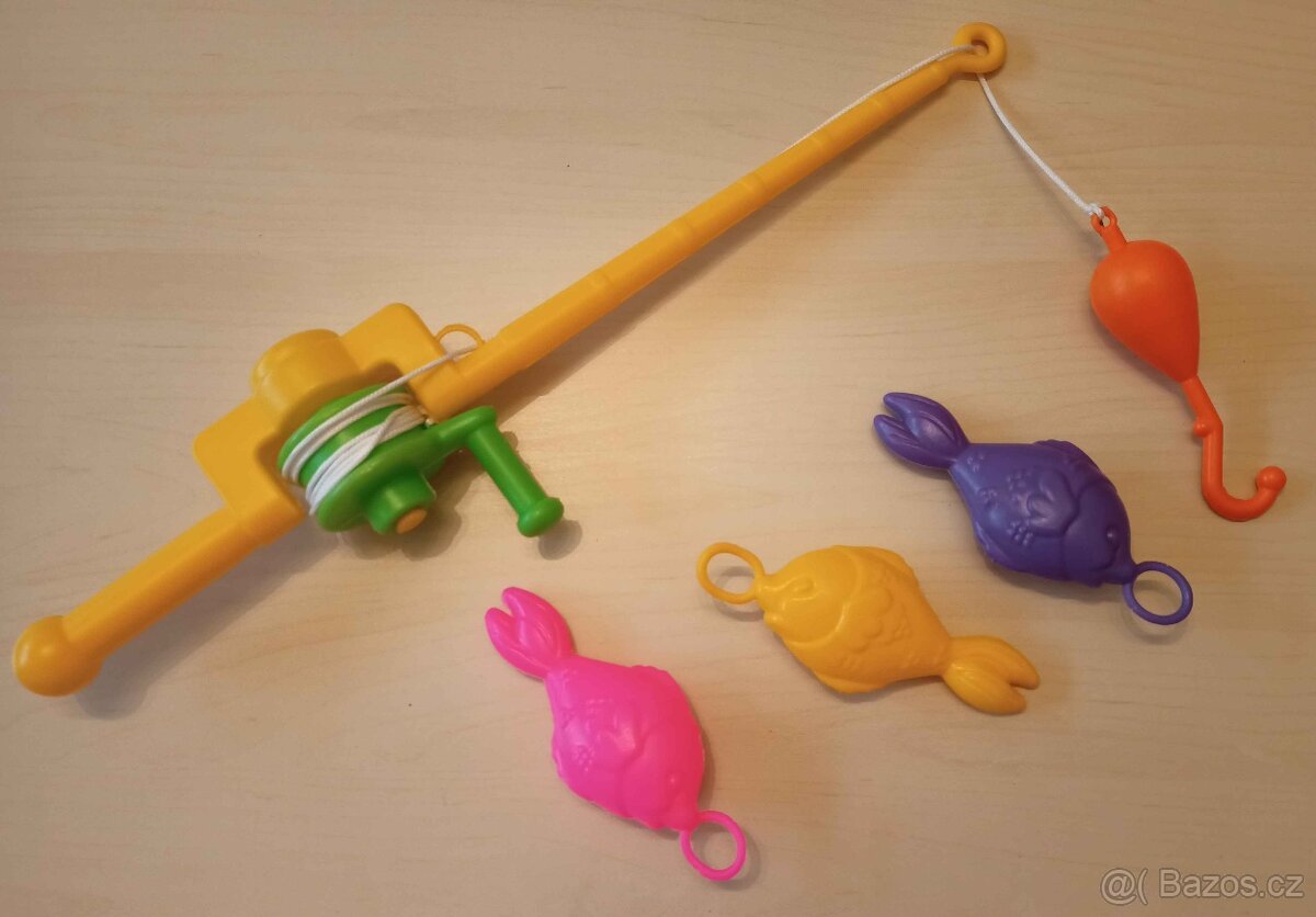 Hra rybář – 52 cm prut + 3 ks ryb
