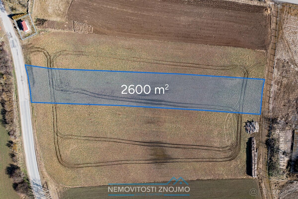 Prodej stavebního pozemku 2600m2, k.ú. Ctidružice u Znojma