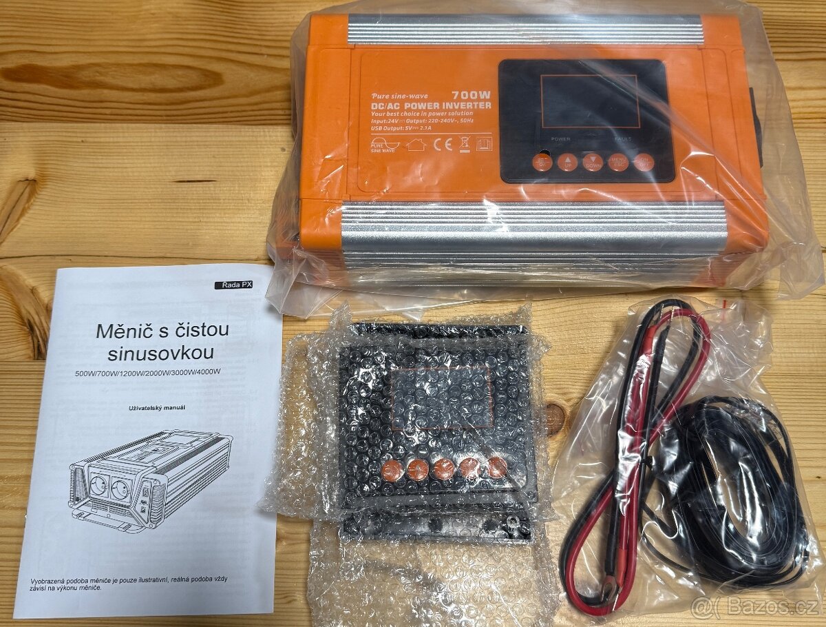 Prodám měnič napětí - 700w, vstup 24v, výstup 230v