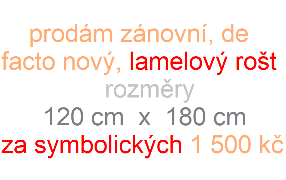 Lamelový rošt do postele (120 x 180)