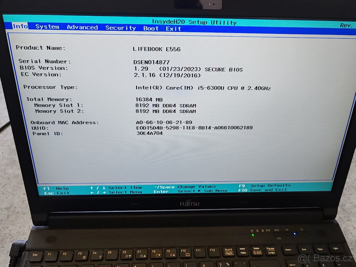 Fujitsu Lifebook E556 /i5/ram16gb/ssd512 intel