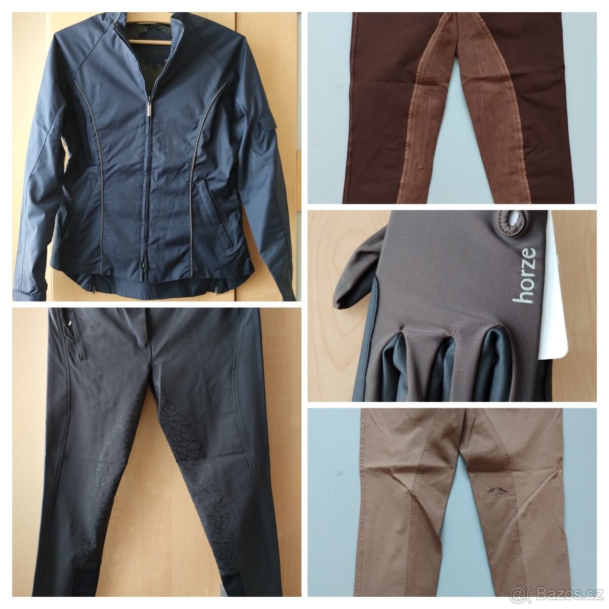 Jezdecké rajtky, bunda, rukavice, velikosti 40/42