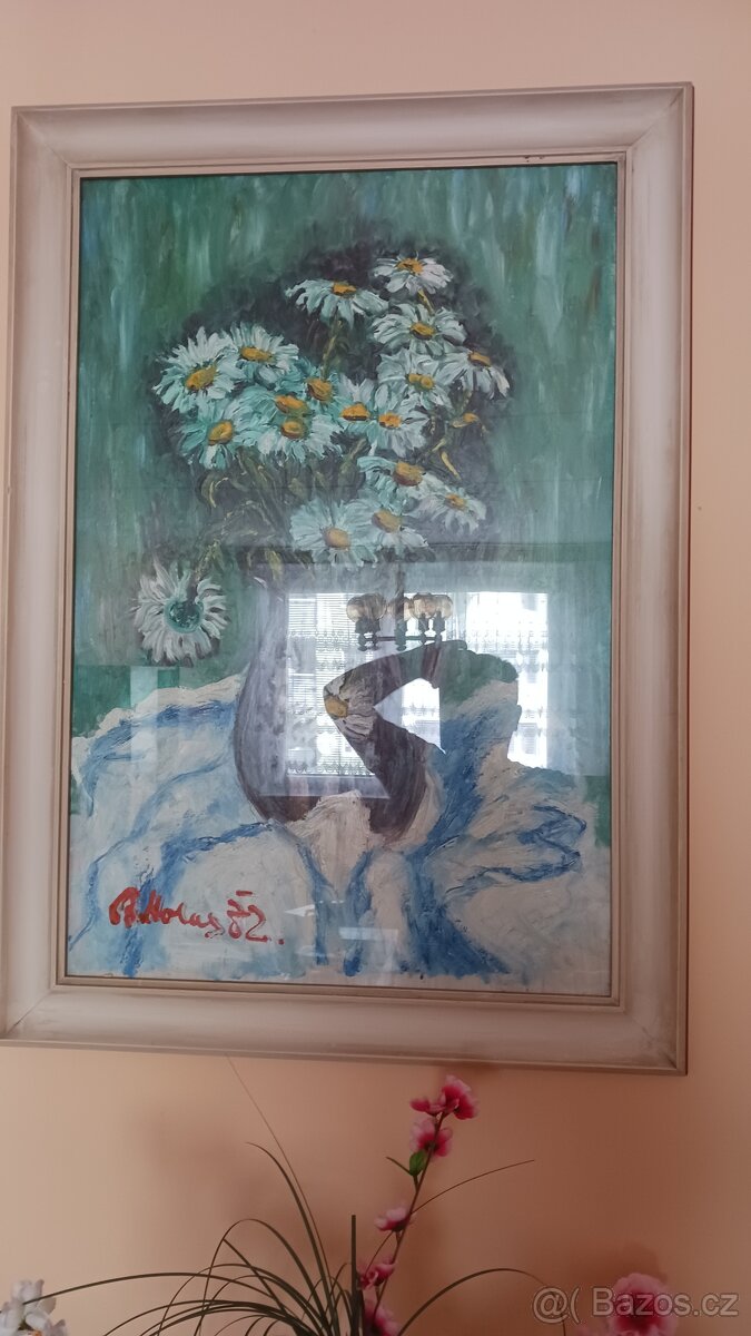 Prodej obrazů, lampa