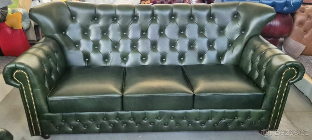 Sedačka kožená Chesterfield
