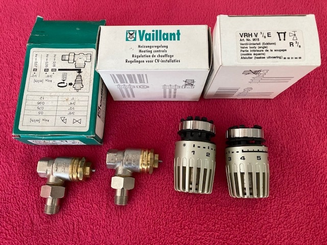 Vaillant termostatické hlavice + termostatické ventily