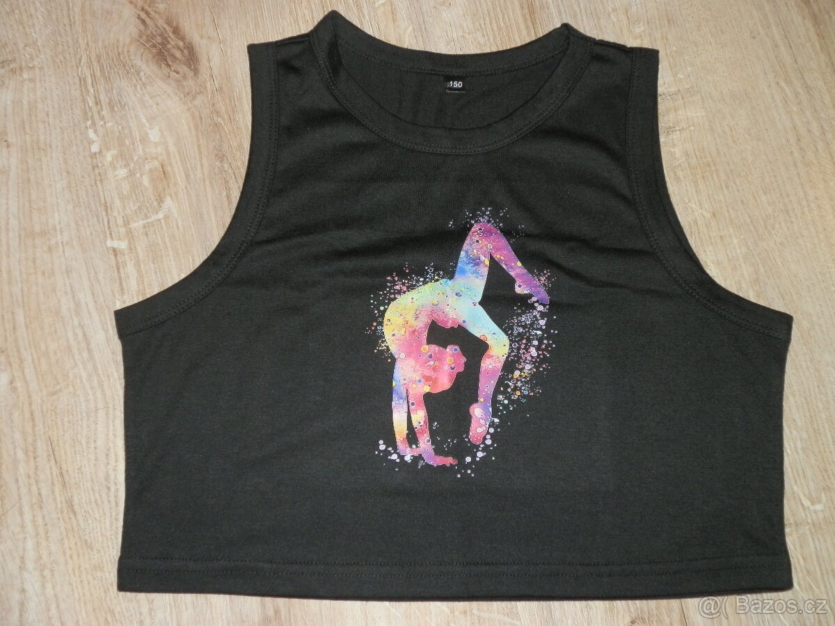 Nový černý gymnastický top vel.150