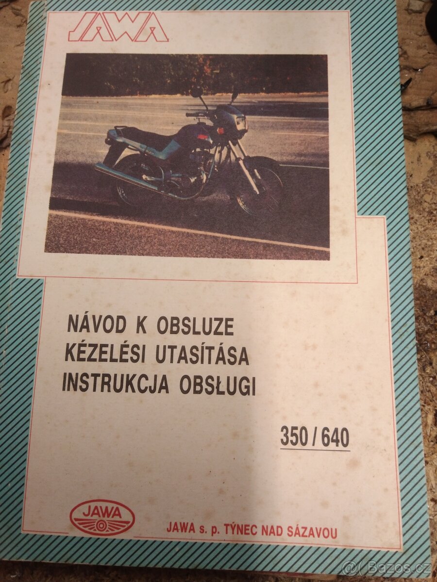 Jawa 640 knížka manuál udrzba