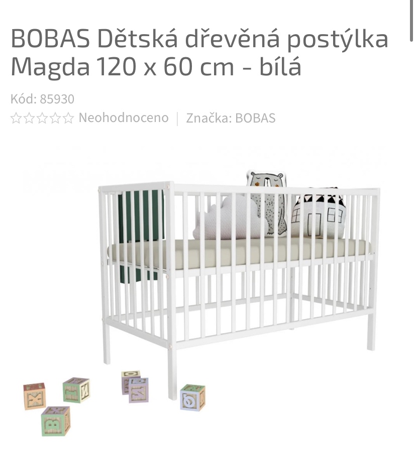 Dětská postýlka + matrace