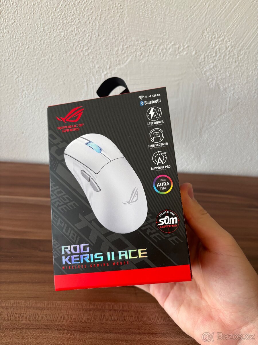 Herní myš Asus ROG Keris II Bílá