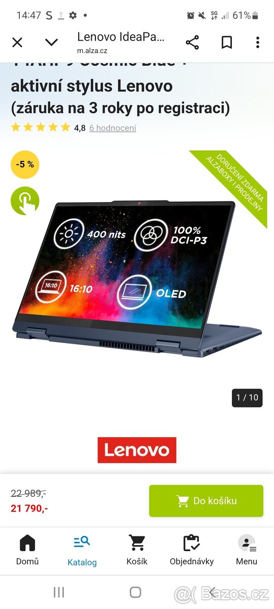 Prodám novy notebook, dotykovy Lenovo