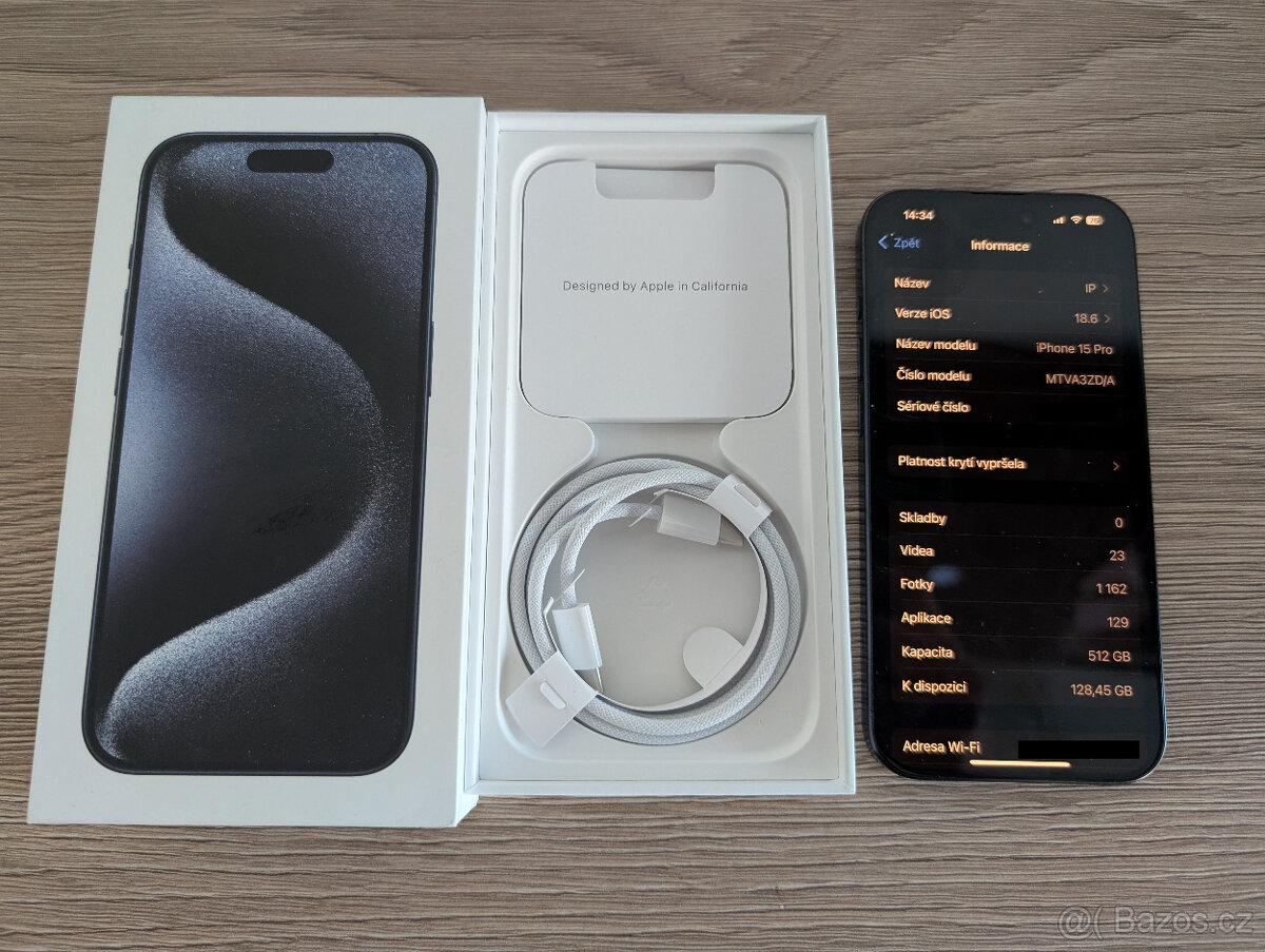 Apple iPhone 15 Pro 512GB Titanium Blue (v záruce)