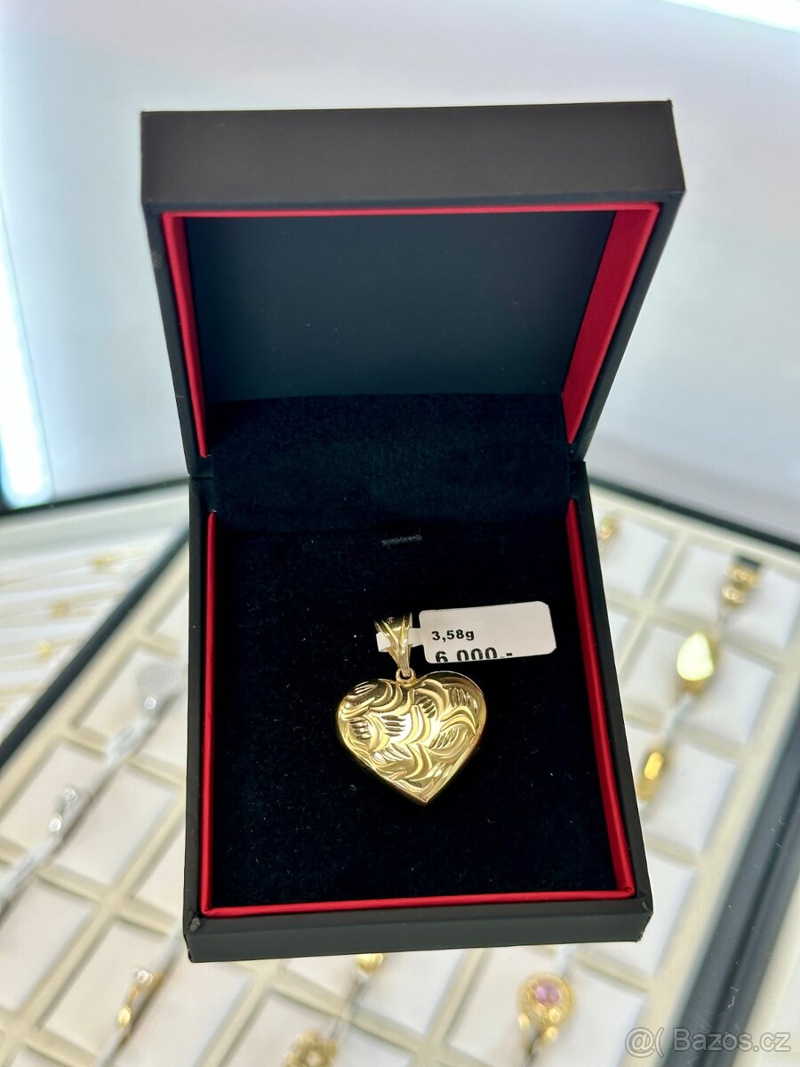 Zlatý přívěsek Srdce 3,58g (1675 kč/g)