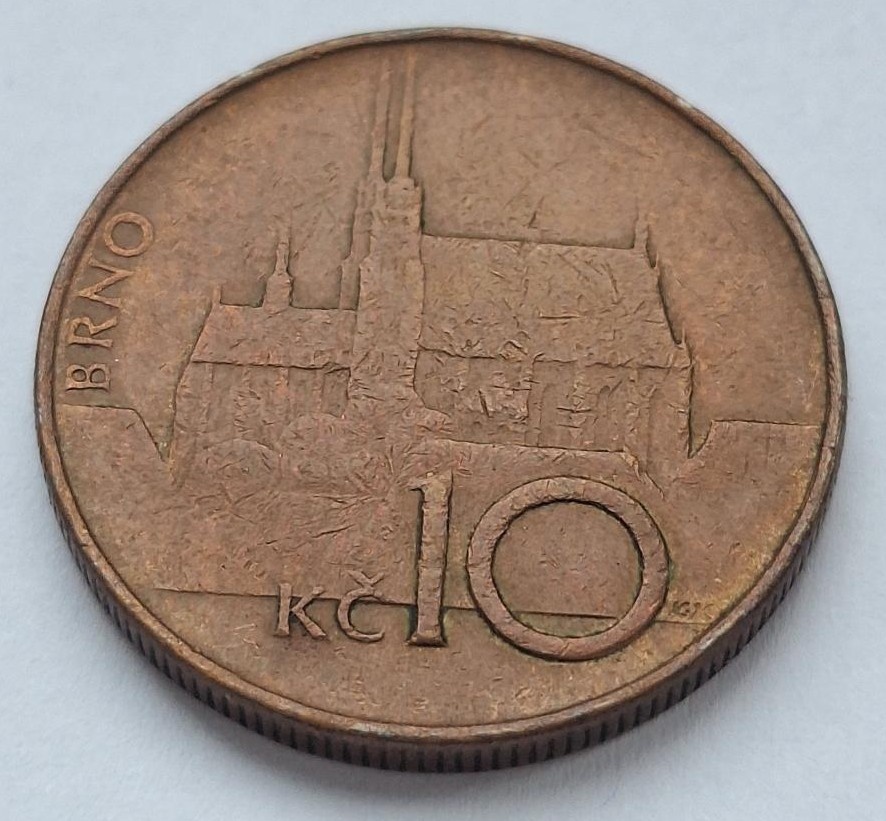 10 korun 1993 - varianta malé kč (VELMI VZÁCNÁ)