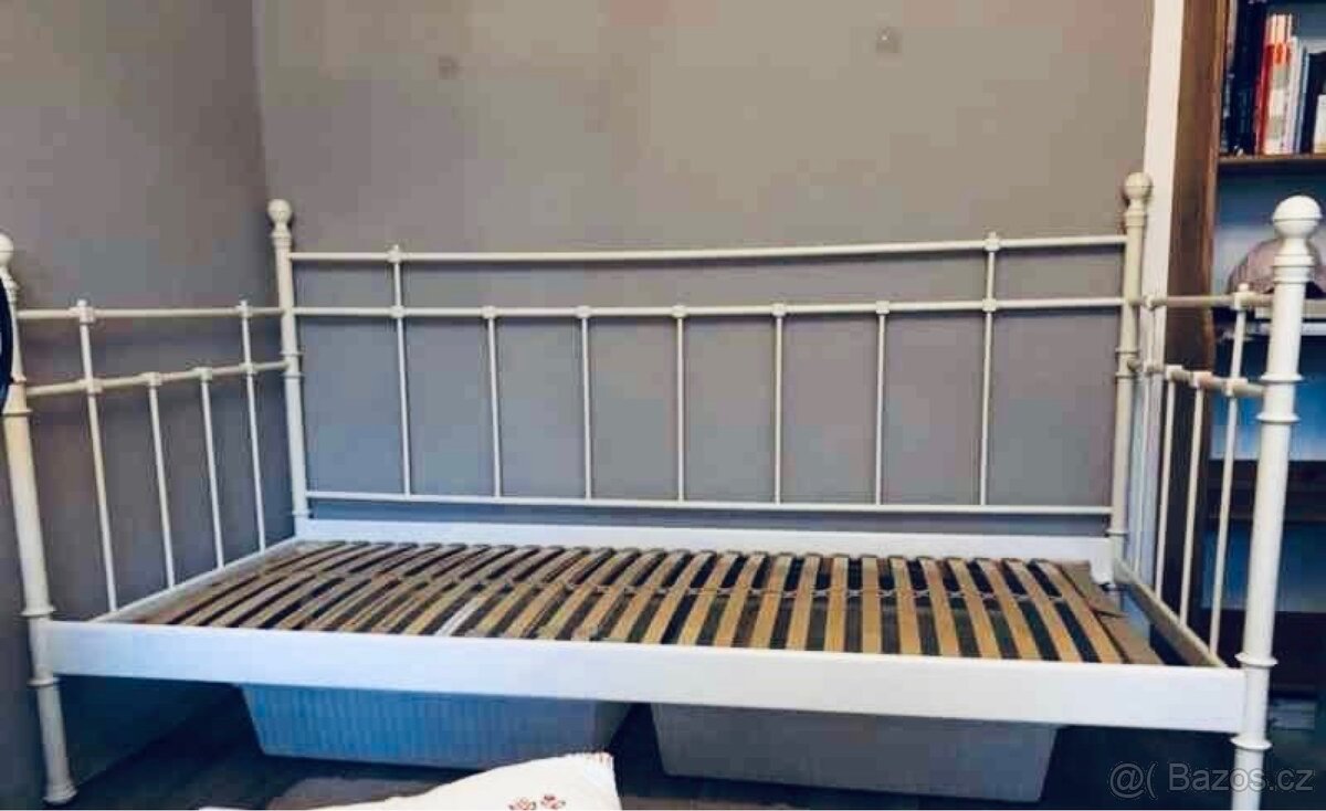IKEA Postel kovová, s roštem, jednolůžko 95x200cm
