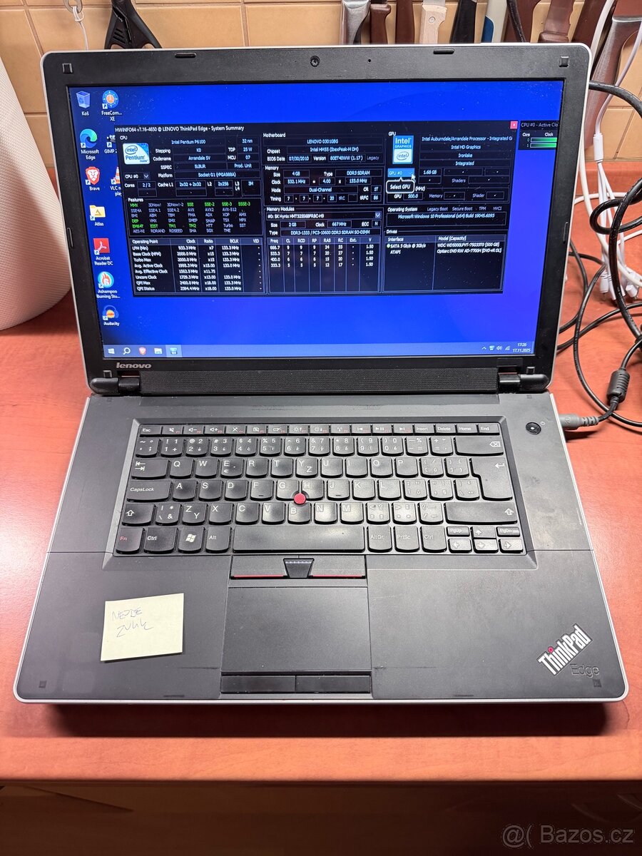 ČÍST POPIS Notebook Lenovo ThinkPad Edge